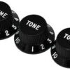 FENDER KNOBS SET STRAT BLACK