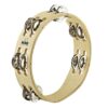 NINO WOOD TAMBOURINE 2 ROW NICKEL