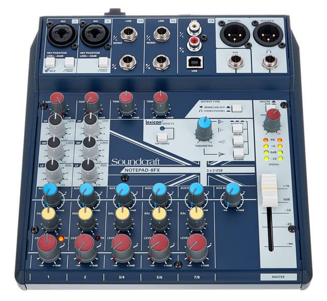 SOUNDCRAFT NOTEPAD 8CH DESKTOP MIXER WITH USB