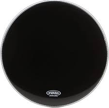 EVANS EQ3 BLACK RESONANT BASS DRUMHEAD 22" NO PORT BD22RB-NP