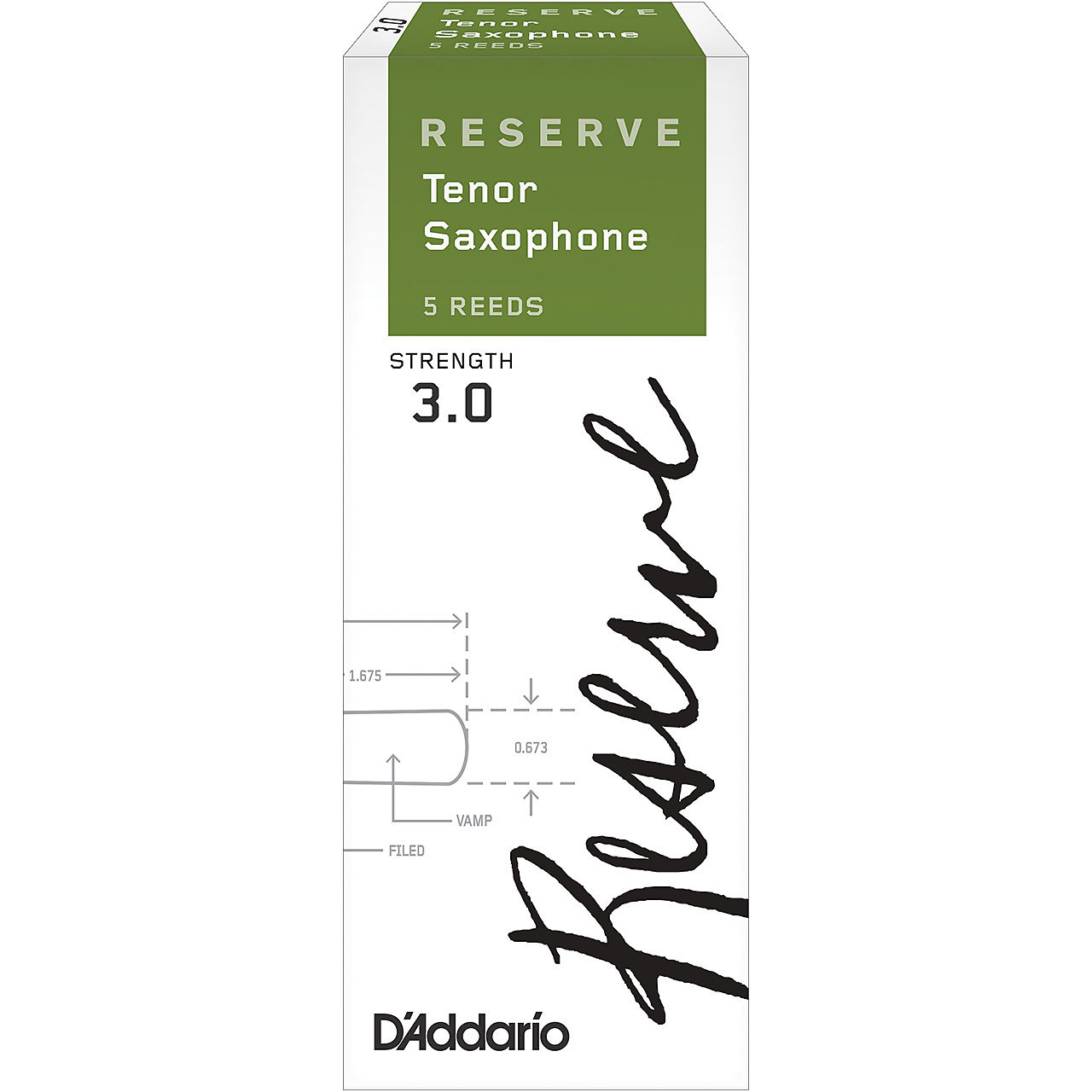 D'ADDARIO DKR0530 RESERVE TENOR SAXOPHONE REEDS STRENGTH 3.0 (5-PACK)