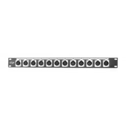 STAGG DP12XFH 12XLR FEMALE DISTRIBUTION RACK PANEL BLACK