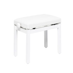 STAGG MATT WHITE PIANO BENCH WITH WHITE VINYL TOP