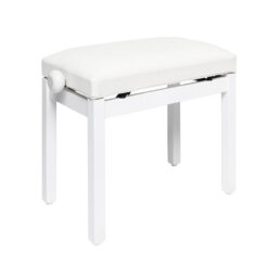 MATT WHITE PIANO BENCH WITH WHITE VELVET TOP