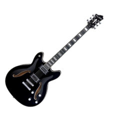 HAGSTROM VIKING DELUXE BARITONE SEMI-HOLLOW BODY ELECTRIC GUITAR BLACK