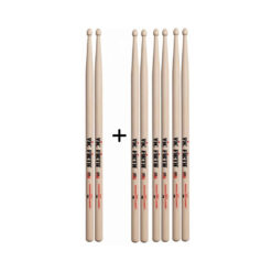 VIC FIRTH AMERICAN CLASSIC 7A WOOD TIP DRUMSTICKS PACK 3X7A + 1X7A FREE