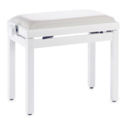 STAGG PB39 MATT WHITE PIANO BENCH WITH WHITE VINYL TOP