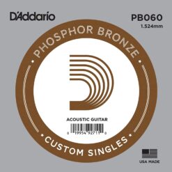 D'ADDARIO PB060 PHOSPHOR BRONZE WOUND ACOUSTIC GUITAR SINGLE STRING, .060