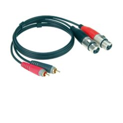 KLOTZ AT-CF0100 2X RCA - 2X FEMALE 3-PIN XLR ADAPTER CABLE 1M