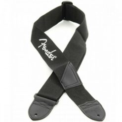 FENDER POLYESTER STRAPS BLACK WITH GREY LOGO