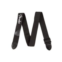 FENDER POLYESTER STRAPS BLACK WITH WHITE LOGO