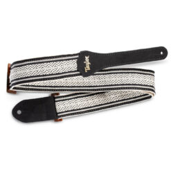 TAYLOR JACQUARD COTTON 2" GUITAR STRAP WHITE/BLACK