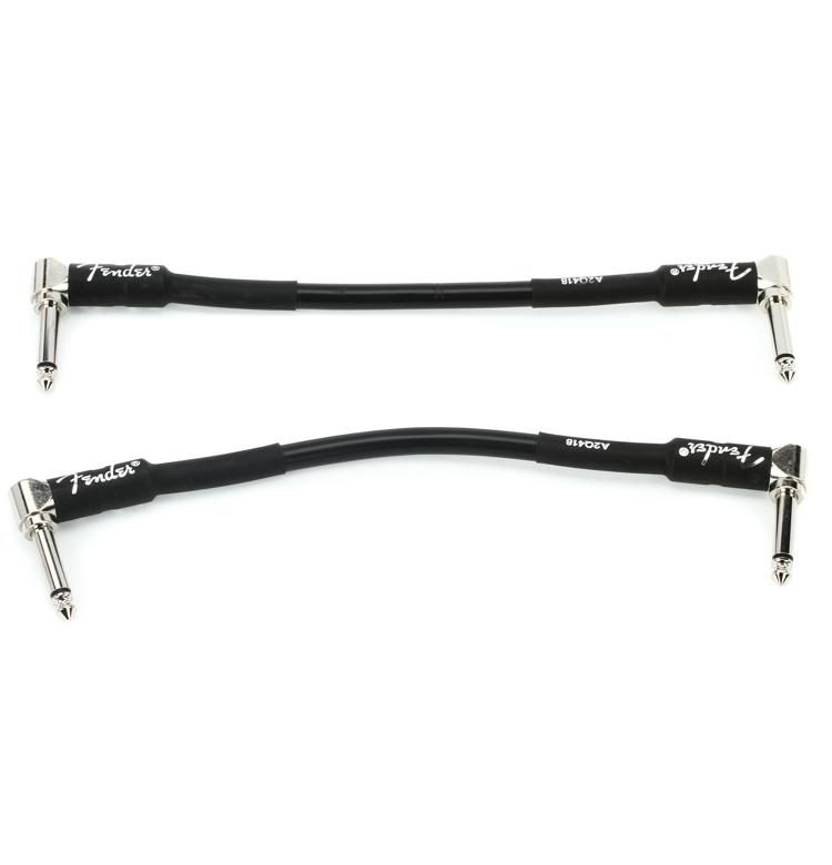 FENDER PROFESSIONAL SERIES INSTRUMENT CABLE 15CM BLACK 2-PACK
