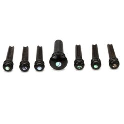 PLANET WAVES PWPS2 EBONY BRIDGE AND END PIN SET ABALONE INLAY