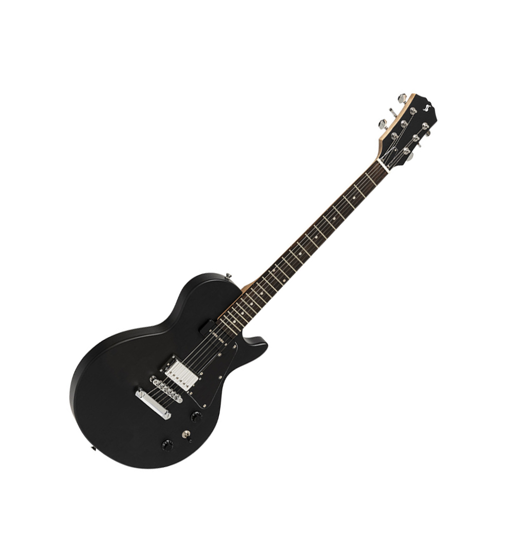 STAGG STANDARD SERIES ELECTRIC GUITAR WITH SOLID MAHOGANY TOP BLACK