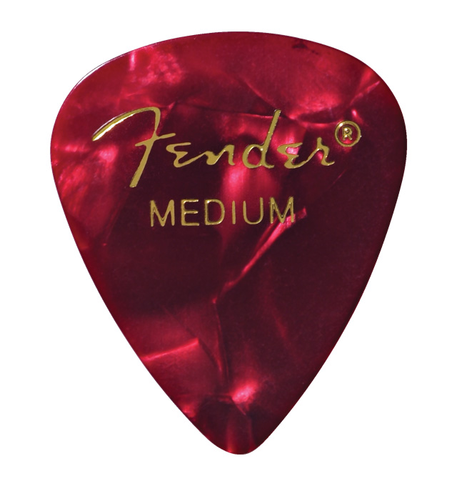 FENDER PREMIUM CELLULOID 351 SHAPE PICKS MEDIUM RED MOTO 12-PACK