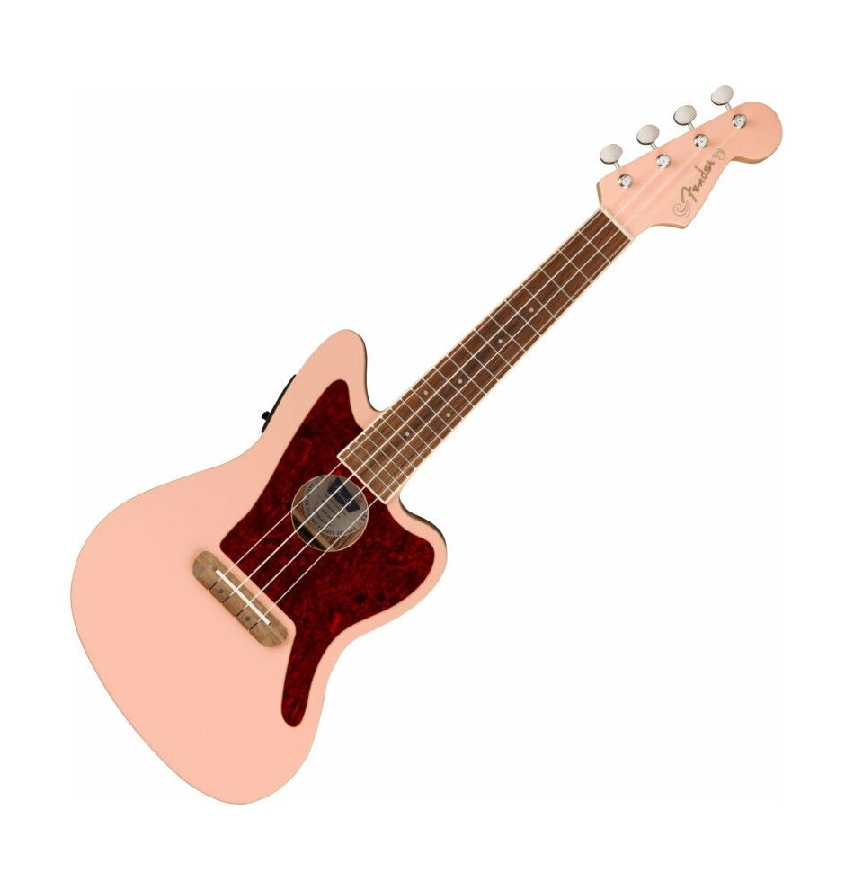 Fender Fullerton Jazzmaster Uke Concert Ukulele Shell Pink