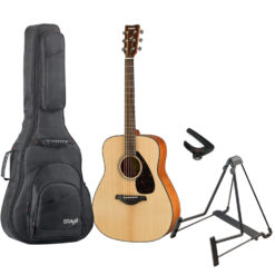 ACUSTIC GUITAR BUNDLE WITH YAMAHA FG800, BAG, CAPO, AND STAND