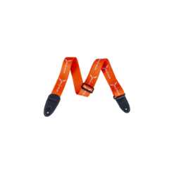GRETSCH WING LOGO PATTERN STRAP ORANGE WITH GRAY LOGOS