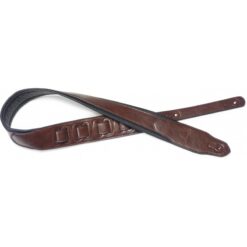 Brown padded leatherette guitar strap