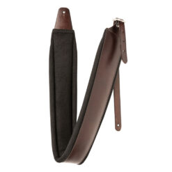 STAGG BROWN PADDED LEATHER GUITAR STRAP WITH CHROME BUCKLE