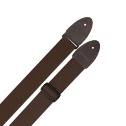 STAGG COTTON GUITAR STRAP WITH LEATHER ENDS BROWN