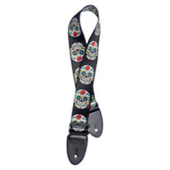 STAGG TERYLENE GUITAR STRAP WITH MEXICAN SKULL