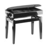 STAGG HIGHGLOSS BLACK PIANO BENCH WITH SPARE CASE AND VELVET TOP
