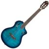 ORTEGA TOURPLAYER DELUXE NYLON STRING GUITAR FLAMED MAPLE BLUE