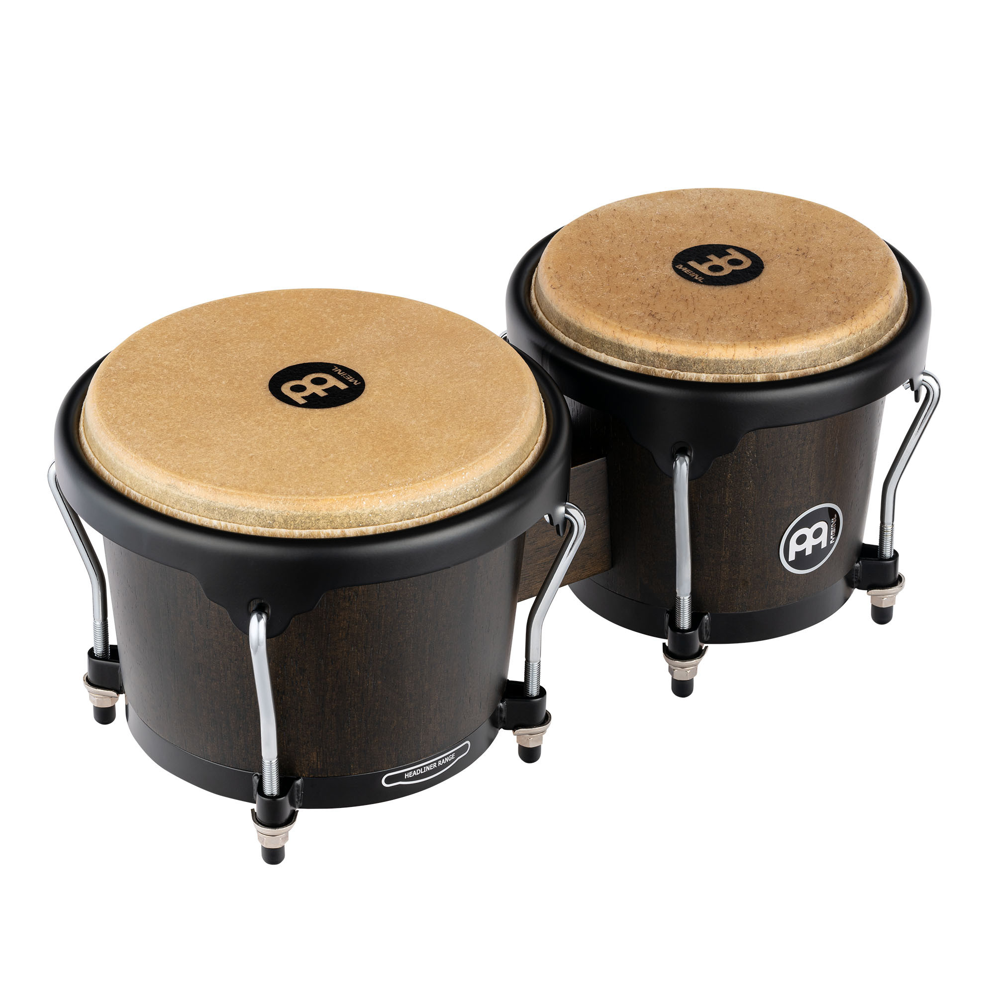 MEINL PERCUSSION HEADLINER SERIES WOOD BONGO 6 3/4-INCH MACHO & 8-INCH HEMBRA VINTAGE WINE BARREL